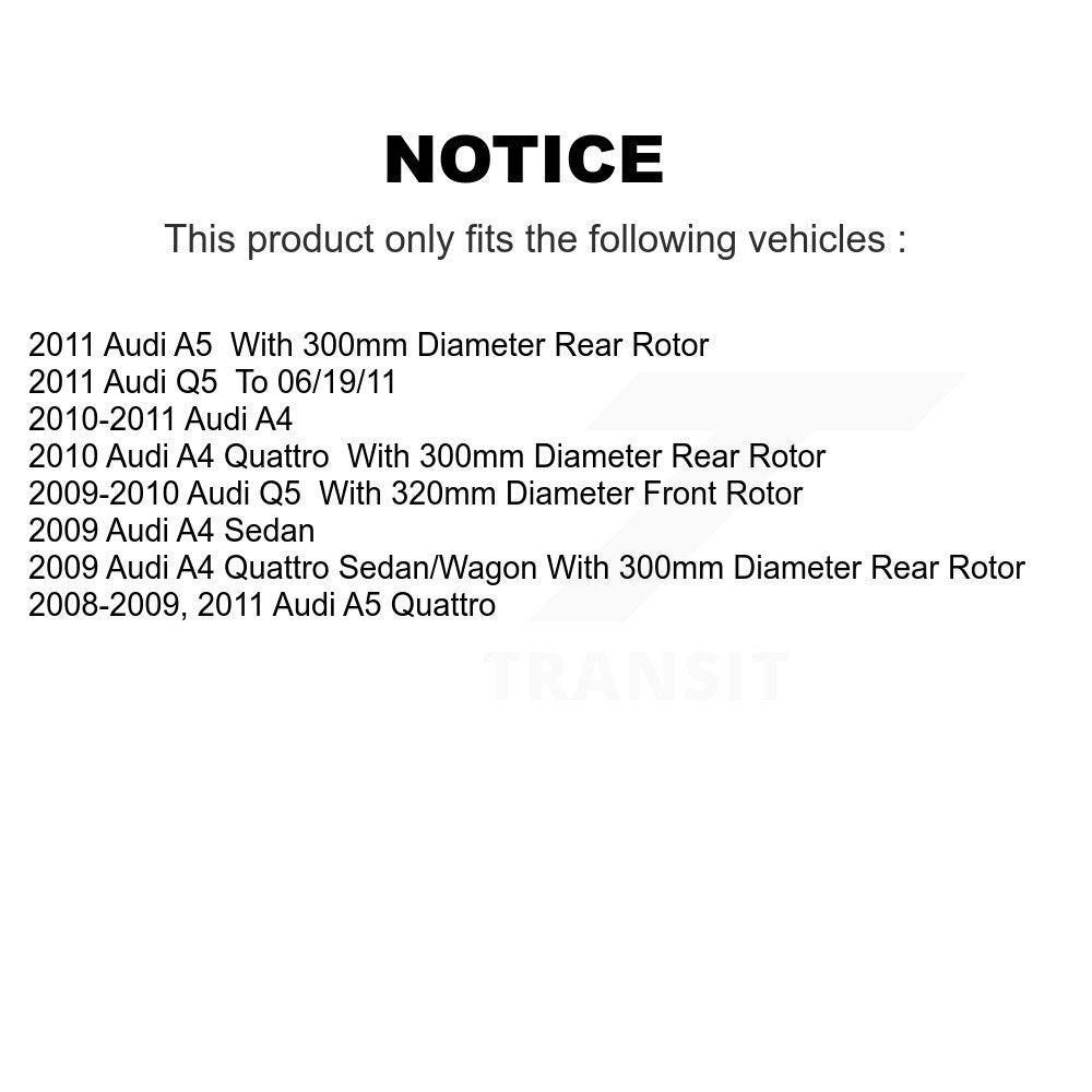 [Avant + Arrière] Kit de Disque et plaquette (semi-métallique) de frein pour Audi Q5 A4 Quattro A5 K8S-101417