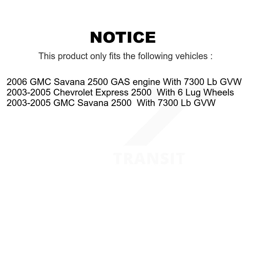 [Arrière] Kit de Disque et plaquette (semi-métallique) de frein pour Chevrolet Express 2500 GMC Savana K8S-101537