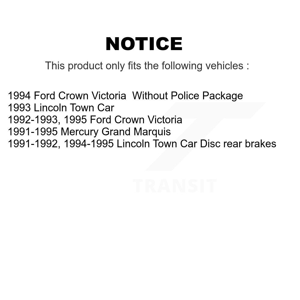 [Arrière] Kit de Disque et plaquette (semi-métallique) de frein pour Lincoln Town Car Ford Crown Victoria Mercury Grand Marquis K8S-101581