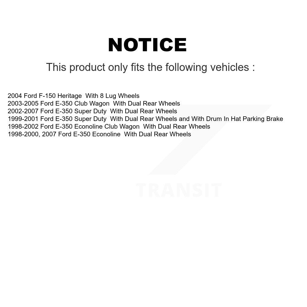 [Arrière] Kit de Disque et plaquette (semi-métallique) de frein pour Ford E-350 Super Duty Econoline Club Wagon F-150 Heritage K8S-101600