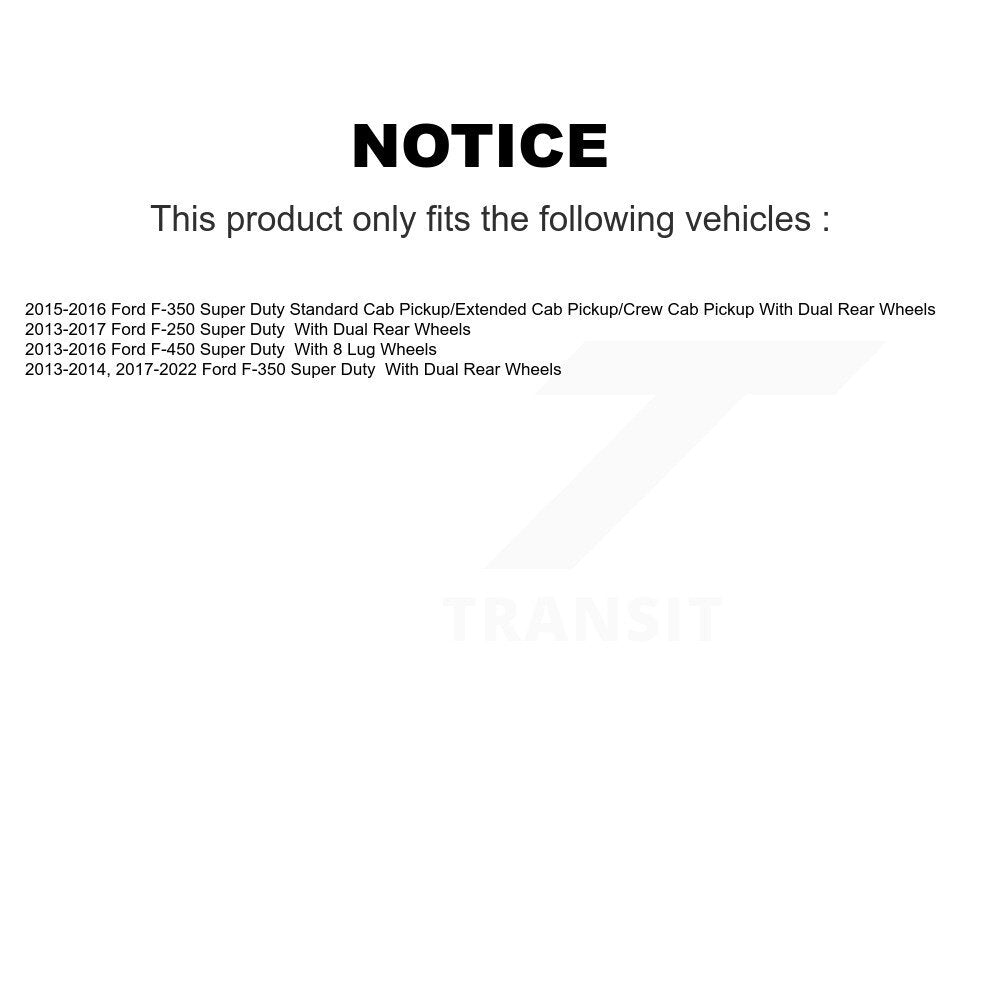 [Arrière] Kit de Disque et plaquette (semi-métallique) de frein pour Ford F-250 Super Duty F-350 F-450 K8S-101645