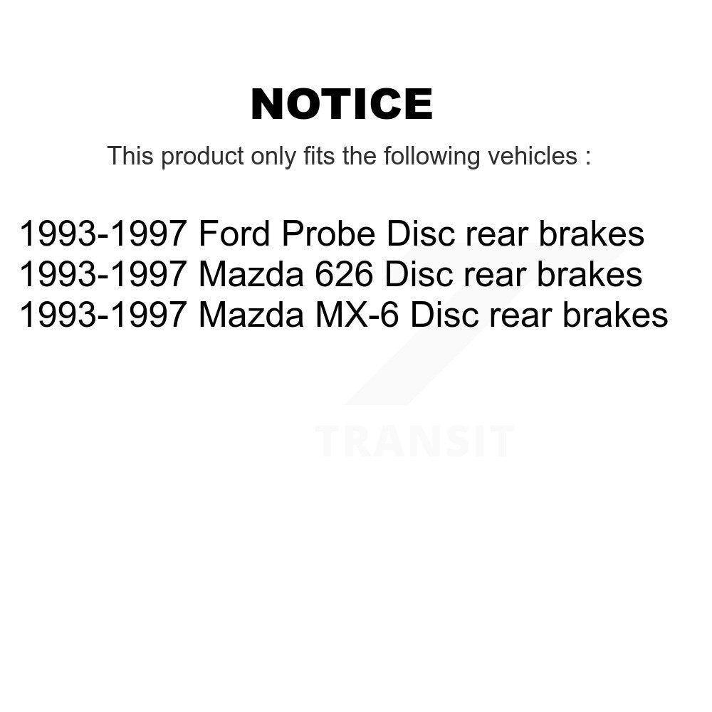 [Arrière] Kit de Disque et plaquette (semi-métallique) de frein pour 1993-1997 Mazda 626 Ford Probe MX-6 rear brakes K8S-101698
