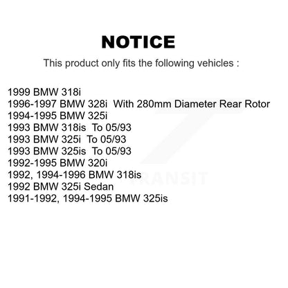 [Arrière] Kit de Disque et plaquette (semi-métallique) de frein pour BMW 325i 328i 325is 318is 318i 320i K8S-101701