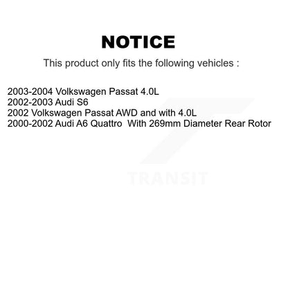 [Arrière] Kit de Disque et plaquette (semi-métallique) de frein pour Volkswagen Passat Audi A6 Quattro S6 K8S-101751