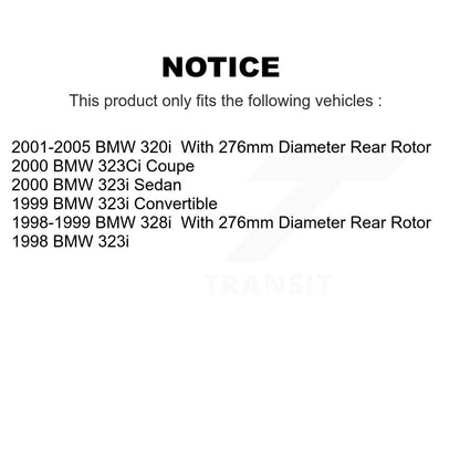 [Arrière] Kit de Disque et plaquette (semi-métallique) de frein pour BMW 323i 323Ci 328i 320i K8S-101795