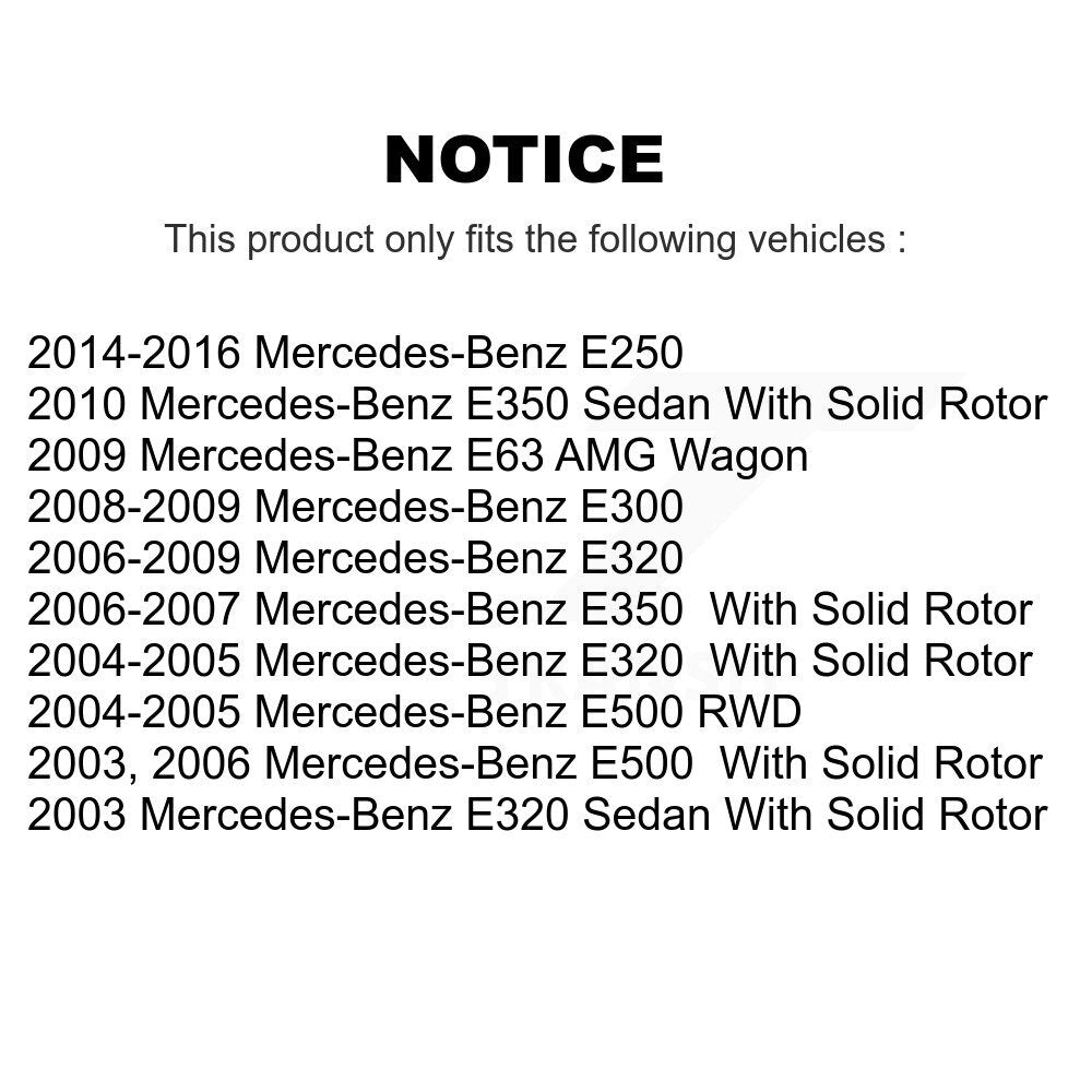 [Arrière] Kit de Disque et plaquette (semi-métallique) de frein pour Mercedes-Benz E320 E350 E500 E250 E63 AMG E300 K8S-101802