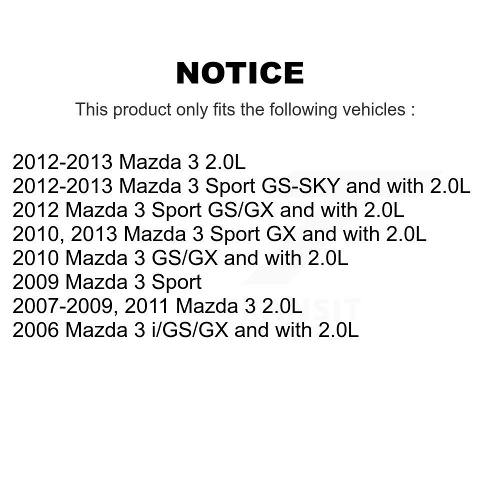 [Arrière] Kit de Disque et plaquette (semi-métallique) de frein pour Mazda 3 Sport K8S-101809