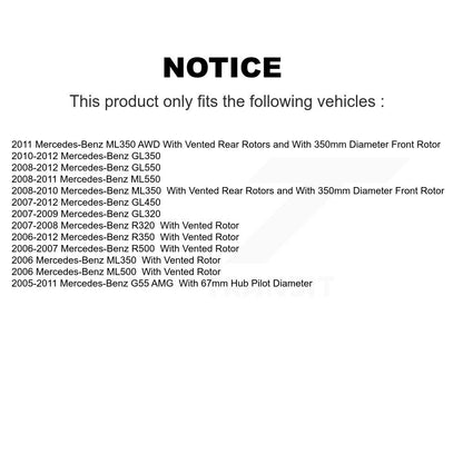 [Arrière] Kit de Disque et plaquette (semi-métallique) de frein pour Mercedes-Benz ML350 GL450 R350 GL550 GL350 ML500 ML550 GL320 R500 R320 K8S-101848