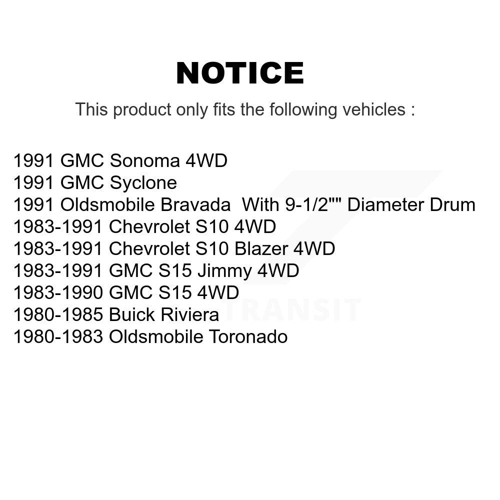 [Avant + Arrière] Kit de Disque et plaquette (semi-métallique) de frein pour Chevrolet S10 Blazer GMC S15 Jimmy Sonoma Buick Riviera Oldsmobile Toronado Syclone Bravada K8S-101986