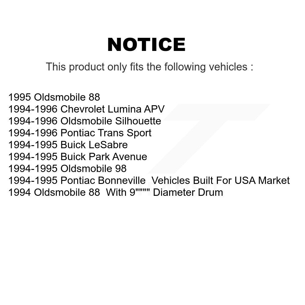 [Avant + Arrière] Kit de Disque et plaquette (semi-métallique) de frein pour Buick LeSabre Oldsmobile Park Avenue 88 Pontiac Bonneville 98 Chevrolet Lumina APV Trans Sport Silhouette K8S-102470