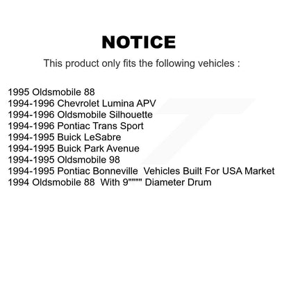 [Avant + Arrière] Kit de Disque et plaquette (semi-métallique) de frein pour Buick LeSabre Oldsmobile Park Avenue 88 Pontiac Bonneville 98 Chevrolet Lumina APV Trans Sport Silhouette K8S-102470