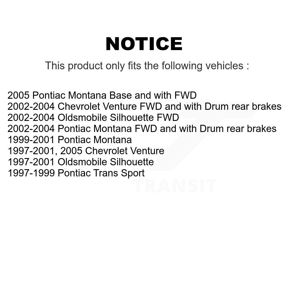 [Avant + Arrière] Kit de Disque et plaquette (semi-métallique) de frein pour Chevrolet Venture Pontiac Montana Oldsmobile Silhouette Trans Sport K8S-102471