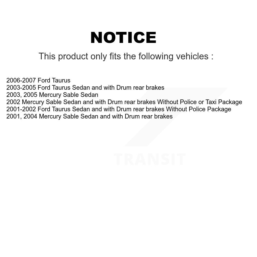 [Avant + Arrière] Kit de Disque et plaquette (semi-métallique) de frein pour Ford Taurus Mercury Sable K8S-102503