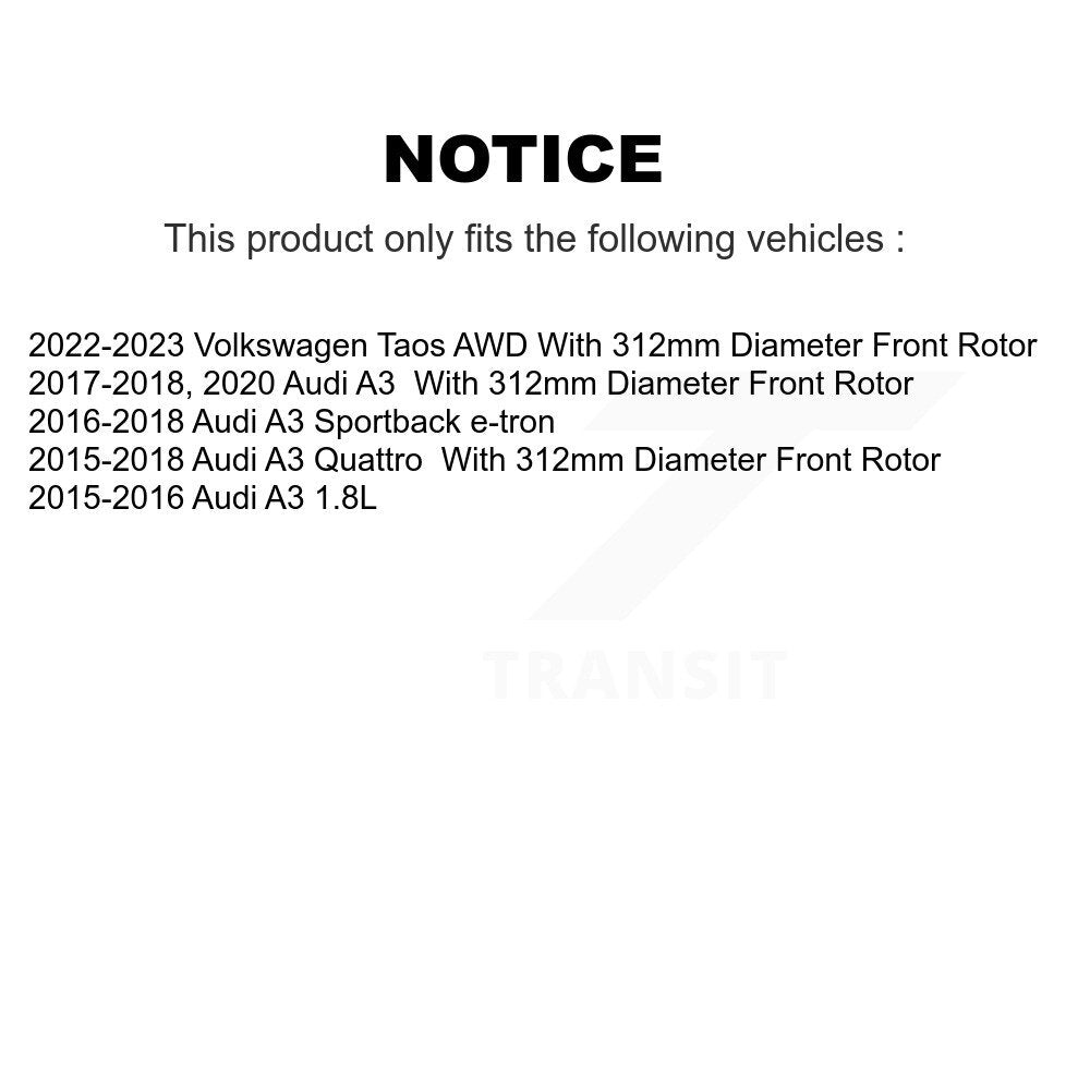 [Avant + Arrière] Kit de Disque et plaquette (semi-métallique) de frein pour Audi A3 Quattro Sportback e-tron Volkswagen Taos K8S-102687