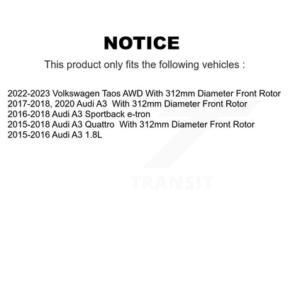[Avant + Arrière] Kit de Disque et plaquette (semi-métallique) de frein pour Audi A3 Quattro Sportback e-tron Volkswagen Taos K8S-102687