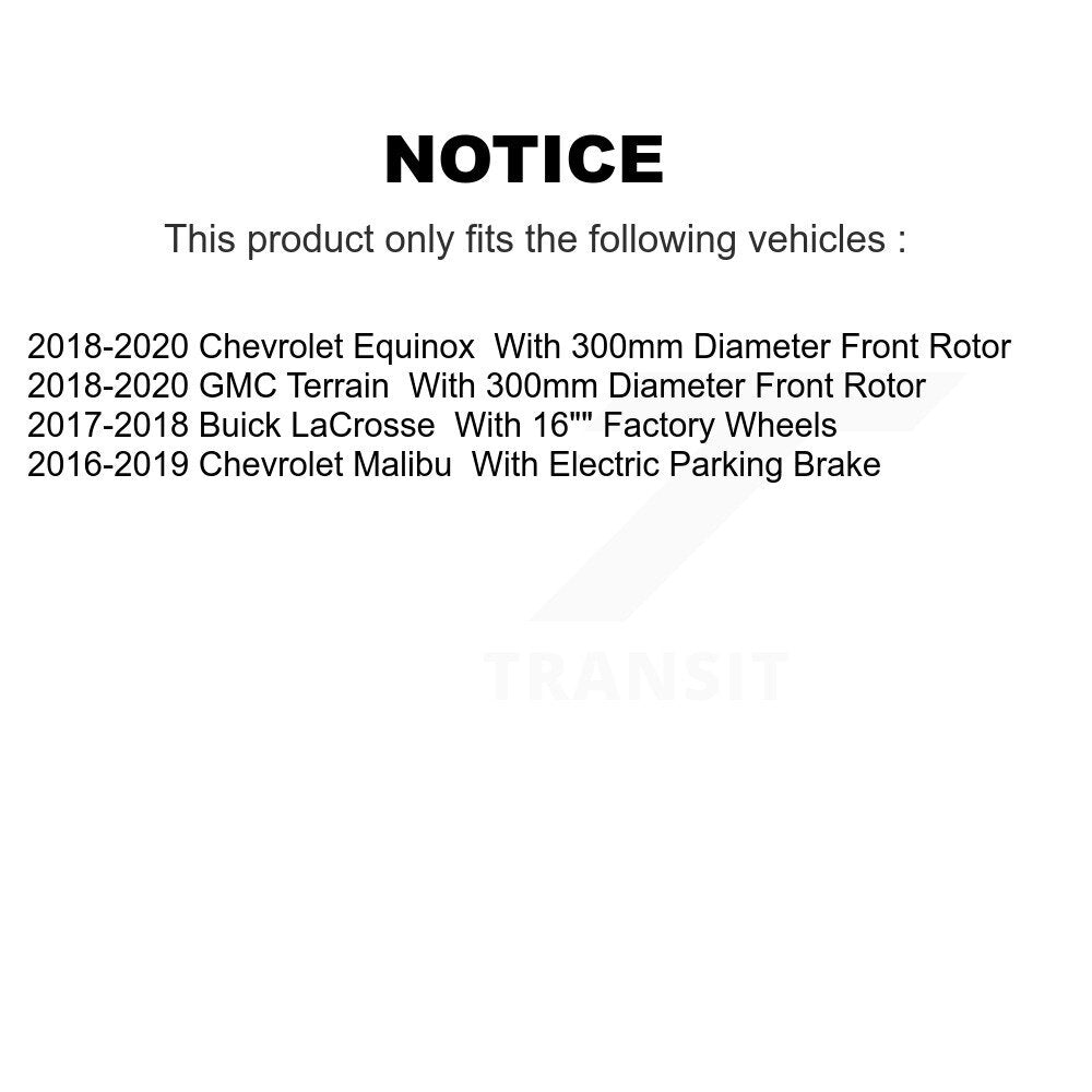 [Avant + Arrière] Kit de Disque et plaquette (semi-métallique) de frein pour Chevrolet Equinox Malibu GMC Terrain Buick LaCrosse K8S-102892