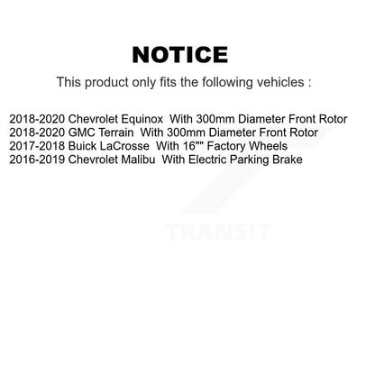 [Avant + Arrière] Kit de Disque et plaquette (semi-métallique) de frein pour Chevrolet Equinox Malibu GMC Terrain Buick LaCrosse K8S-102892