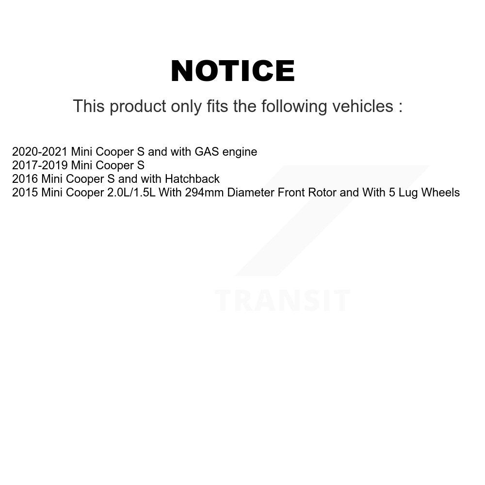 [Avant + Arrière] Kit de Disque et plaquette (semi-métallique) de frein pour Mini Cooper K8S-102941