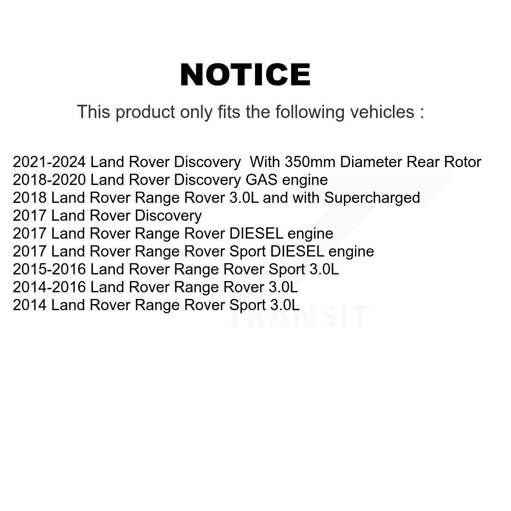 [Arrière] Kit de Disque et plaquette (semi-métallique) de frein pour Land Rover Range Sport Discovery K8S-102985
