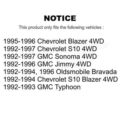 [Avant + Arrière] Kit de Disque et plaquette (semi-métallique) de frein pour Chevrolet S10 GMC Sonoma Blazer Jimmy Oldsmobile Bravada Typhoon K8S-103196