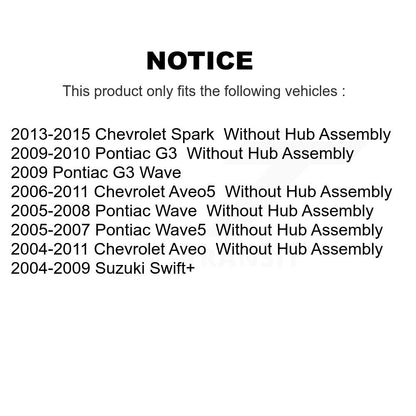 [Avant + Arrière] Kit de Disque et plaquette (semi-métallique) de frein pour Chevrolet Aveo Spark Aveo5 Pontiac G3 Suzuki Wave Wave5 Swift+ K8S-103233