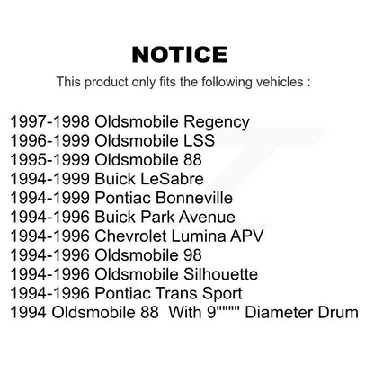 [Avant + Arrière] Kit de Disque et plaquette (semi-métallique) de frein pour Buick LeSabre Oldsmobile 88 Pontiac Bonneville Park Avenue 98 Chevrolet Lumina APV Regency LSS Trans Sport Silhouette K8S-103357