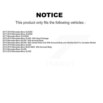 [Arrière] Kit de Disque et plaquette (semi-métallique) de frein pour Mercedes-Benz GLS450 GL450 GLS550 GL350 GL550 ML400 ML250 ML63 AMG GLS350d K8S-103567