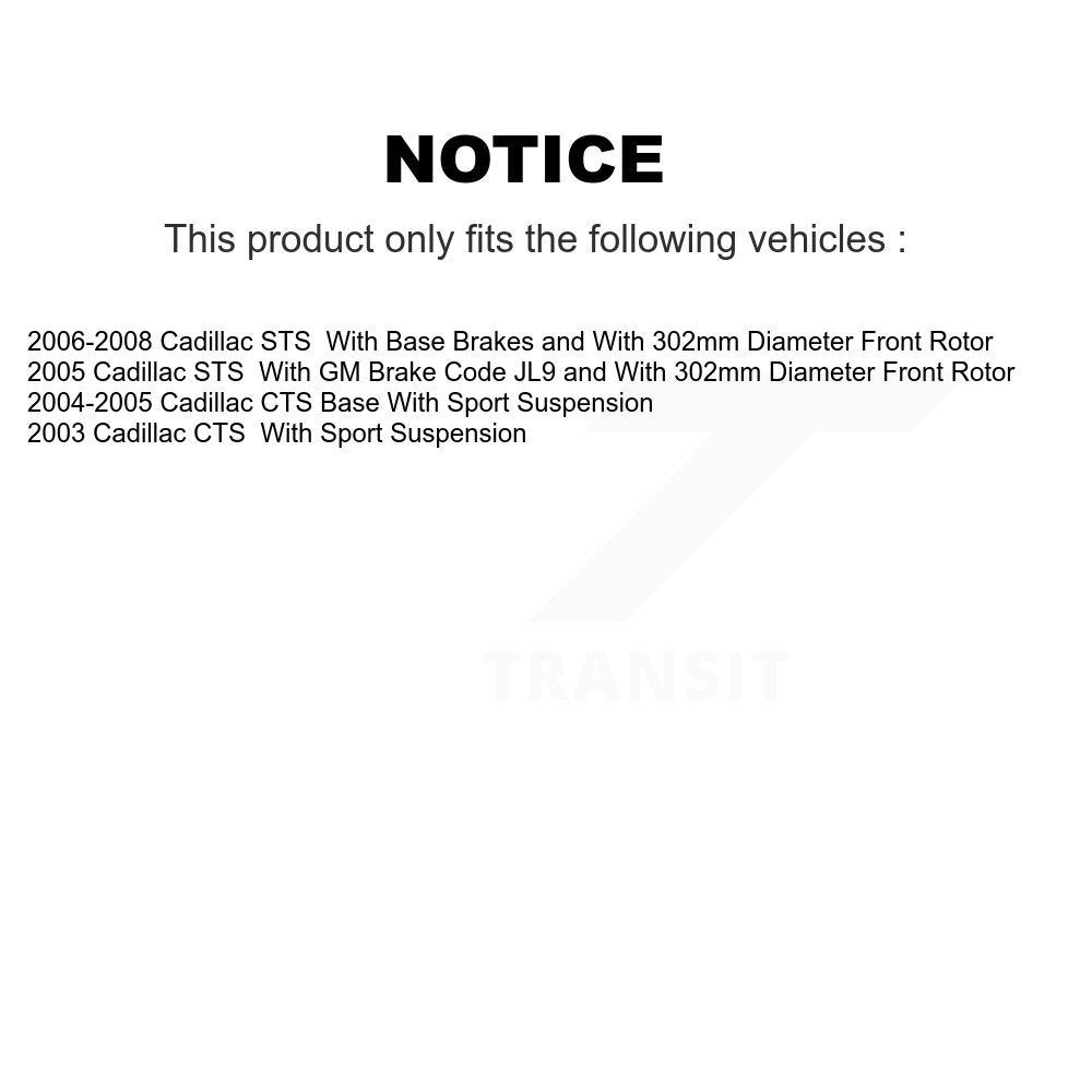 [Avant] Kit de Disque et plaquette (céramique) de frein pour Cadillac CTS STS K8T-100032