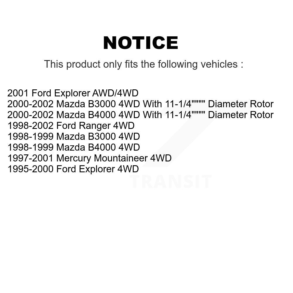 [Avant] Kit de Disque et plaquette (céramique) de frein pour Ford Ranger Explorer Mercury Mountaineer Mazda B3000 B4000 K8T-100103
