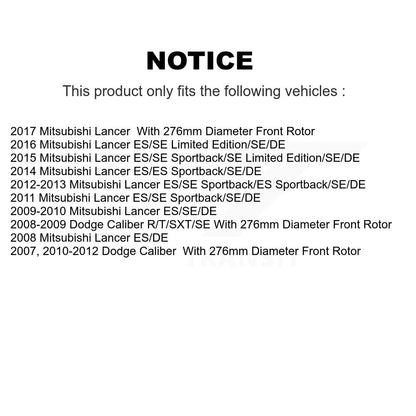 [Avant] Kit de Disque et plaquette (céramique) de frein pour Dodge Caliber Mitsubishi Lancer K8T-100227