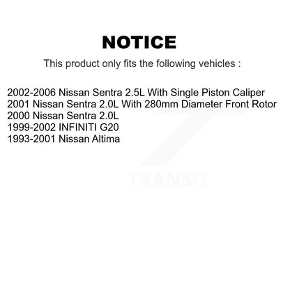 [Avant] Kit de Disque et plaquette (céramique) de frein pour Nissan Sentra Altima INFINITI G20 K8T-100286