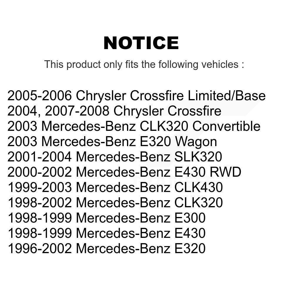 [Avant] Kit de Disque et plaquette (céramique) de frein pour Mercedes-Benz E320 Chrysler Crossfire CLK320 CLK430 E430 SLK320 E300 K8T-100318