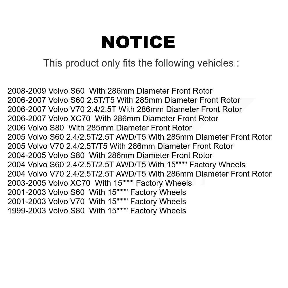 [Avant] Kit de Disque et plaquette (céramique) de frein pour Volvo S60 V70 XC70 S80 K8T-100373