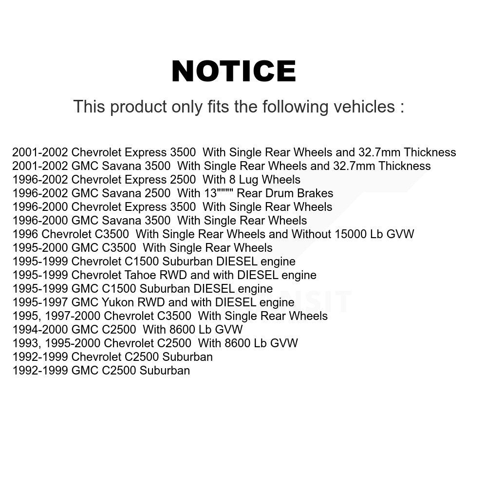 [Avant] Kit de Disque et plaquette (céramique) de frein pour Chevrolet Tahoe GMC C2500 Express 3500 C3500 C1500 Suburban 2500 Savana Yukon K8T-100710