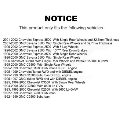 [Avant] Kit de Disque et plaquette (céramique) de frein pour Chevrolet Tahoe GMC C2500 Express 3500 C3500 C1500 Suburban 2500 Savana Yukon K8T-100710