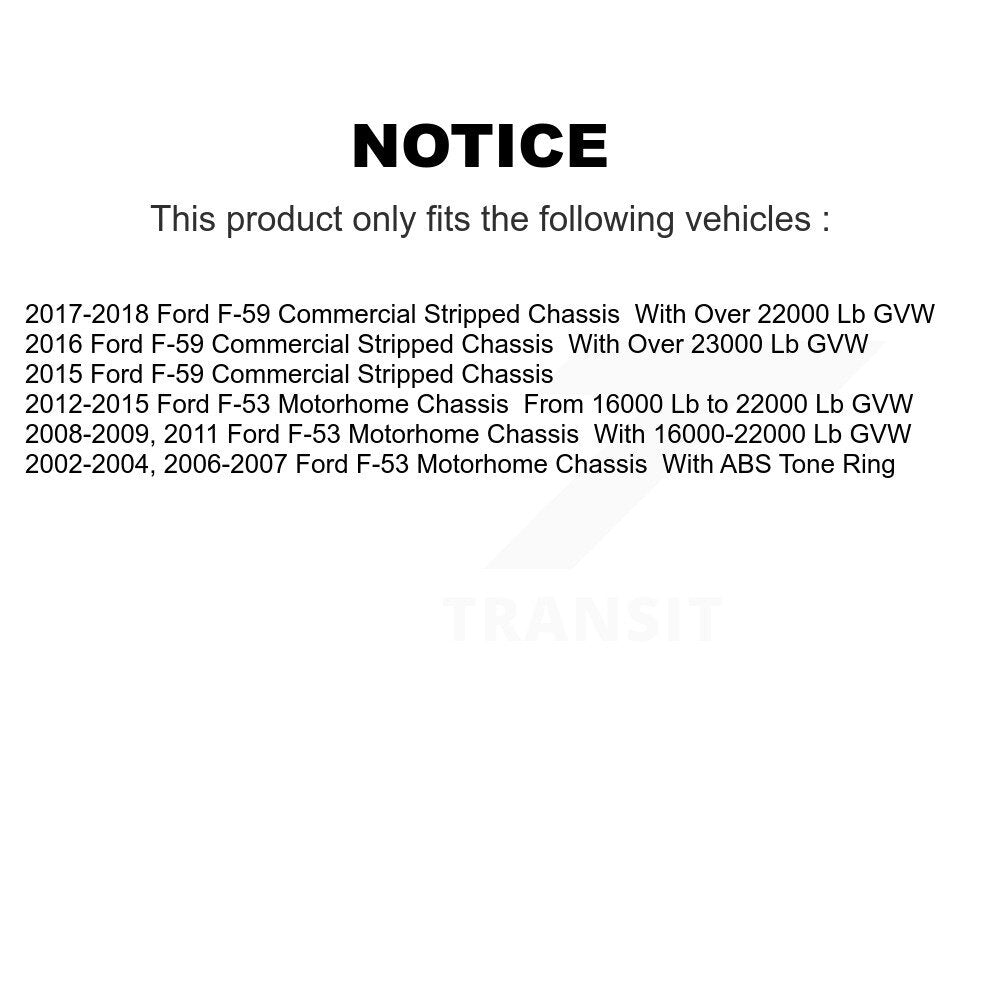 [Avant + Arrière] Kit de Disque et plaquette (céramique) de frein pour Ford F-59 Commercial Stripped Chassis F-53 Motorhome K8T-100901