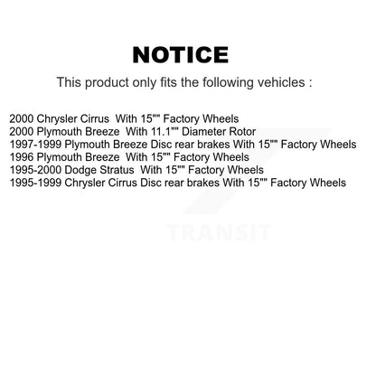 [Avant + Arrière] Kit de Disque et plaquette (céramique) de frein pour Dodge Stratus Chrysler Cirrus Plymouth Breeze K8T-100994