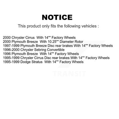 [Avant + Arrière] Kit de Disque et plaquette (céramique) de frein pour Chrysler Sebring Dodge Stratus Cirrus Plymouth Breeze K8T-100997