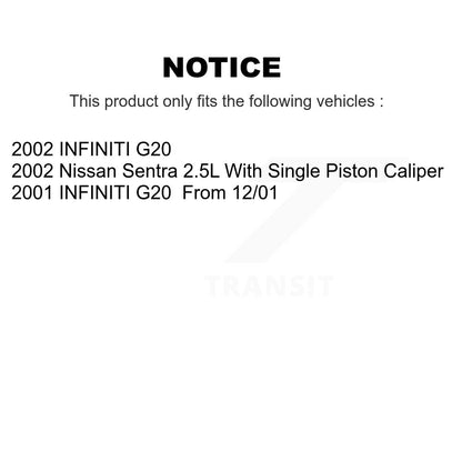 [Avant + Arrière] Kit de Disque et plaquette (céramique) de frein pour Nissan Sentra INFINITI G20 K8T-101100