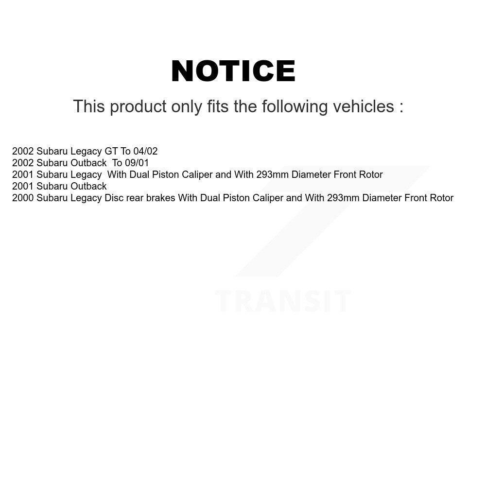 [Avant + Arrière] Kit de Disque et plaquette (céramique) de frein pour Subaru Outback Legacy K8T-101242