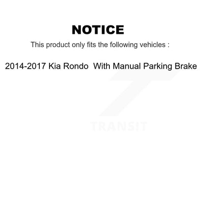 [Avant + Arrière] Kit de Disque et plaquette (céramique) de frein pour 2014-2017 Kia Rondo avec Manual Parking K8T-101350