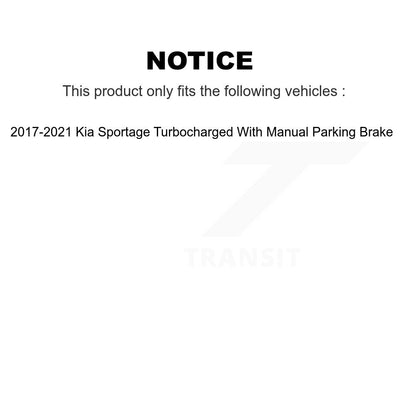 [Avant + Arrière] Kit de Disque et plaquette (céramique) de frein pour 2017-2021 Kia Sportage Turbocharged avec Manual Parking K8T-101539