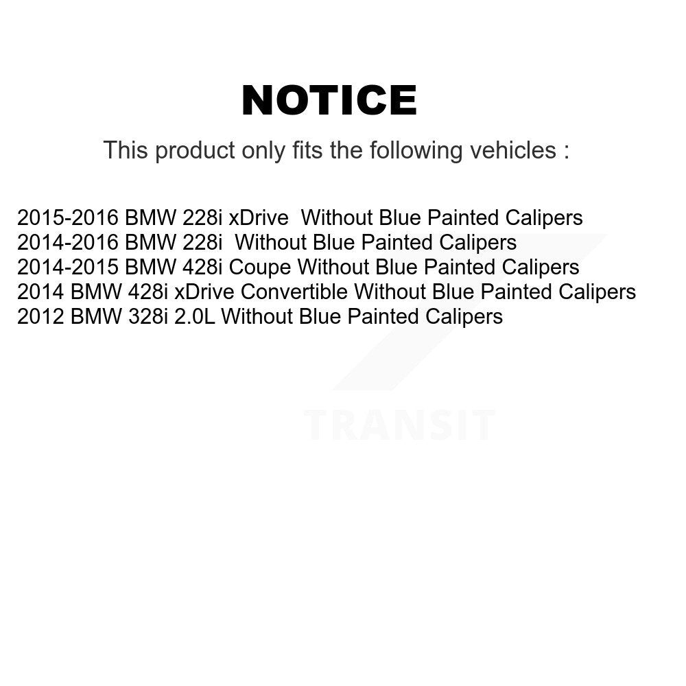 [Avant + Arrière] Kit de Disque et plaquette (céramique) de frein pour BMW 328i 428i 228i xDrive sans Blue Painted Calipers K8T-101586