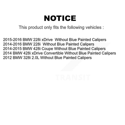 [Avant + Arrière] Kit de Disque et plaquette (céramique) de frein pour BMW 328i 428i 228i xDrive sans Blue Painted Calipers K8T-101586