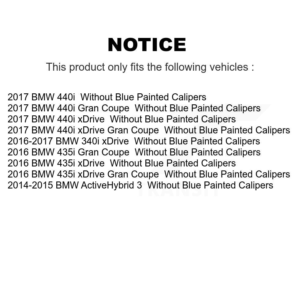 [Avant + Arrière] Kit de Disque et plaquette (céramique) de frein pour BMW 340i xDrive 435i 440i Gran Coupe ActiveHybrid 3 sans Blue Painted Calipers K8T-101615