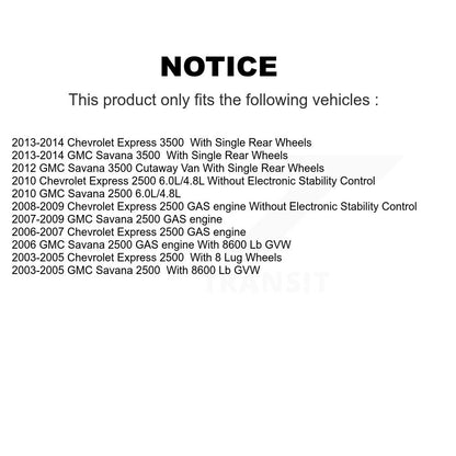 [Arrière] Kit de Disque et plaquette (céramique) de frein pour Chevrolet Express 2500 GMC 3500 Savana K8T-101632