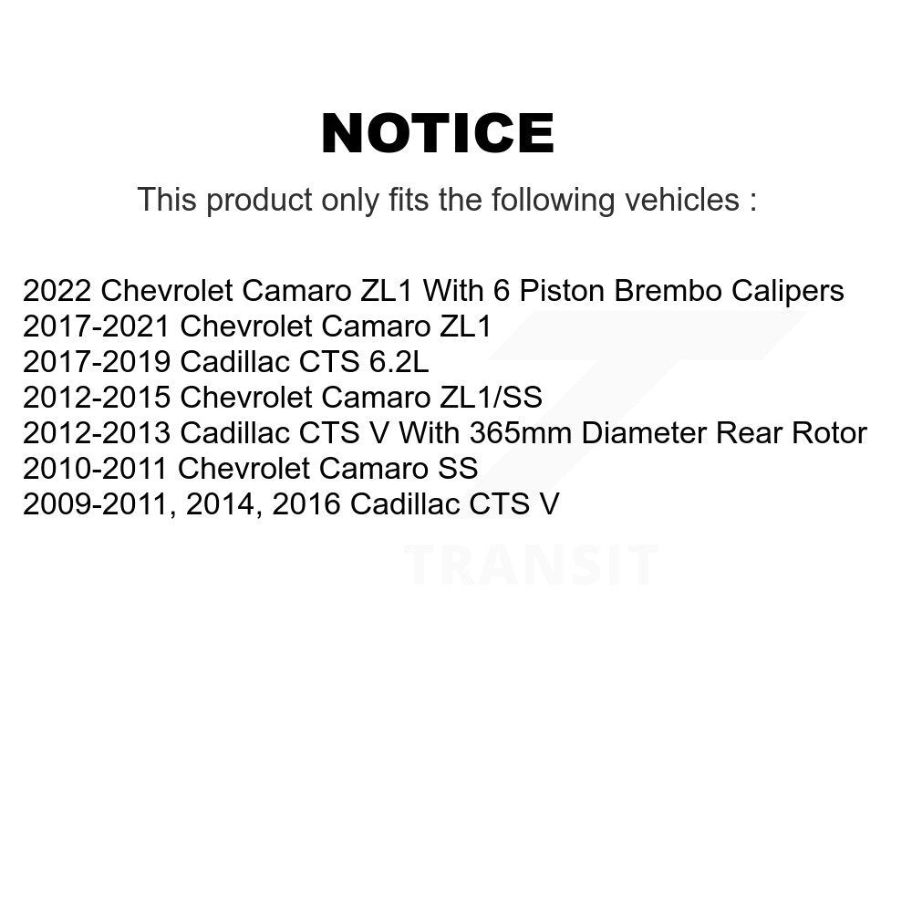 [Arrière] Kit de Disque et plaquette (céramique) de frein pour Chevrolet Camaro Cadillac CTS K8T-101673