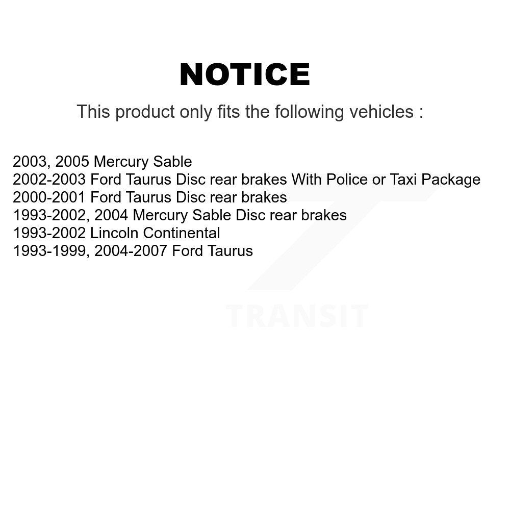 [Arrière] Kit de Disque et plaquette (céramique) de frein pour Ford Taurus Mercury Sable Lincoln Continental K8T-101696