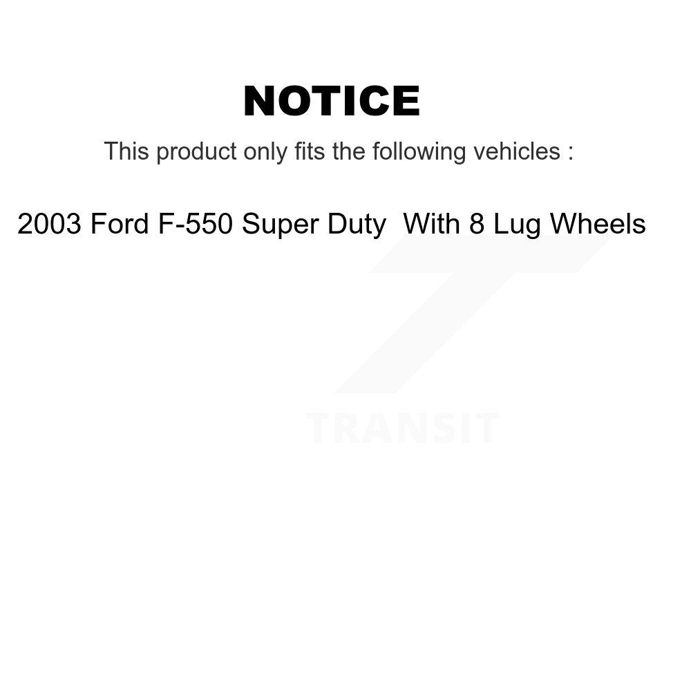 [Arrière] Kit de Disque et plaquette (céramique) de frein pour 2003 Ford F-550 Super Duty avec 8 Lug Wheels K8T-101707