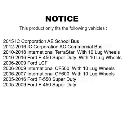 [Arrière] Kit de Disque et plaquette (céramique) de frein pour Ford F-450 Super Duty F-550 International IC Corporation LCF CF500 CF600 TerraStar AE School Bus AC Commercial K8T-101731
